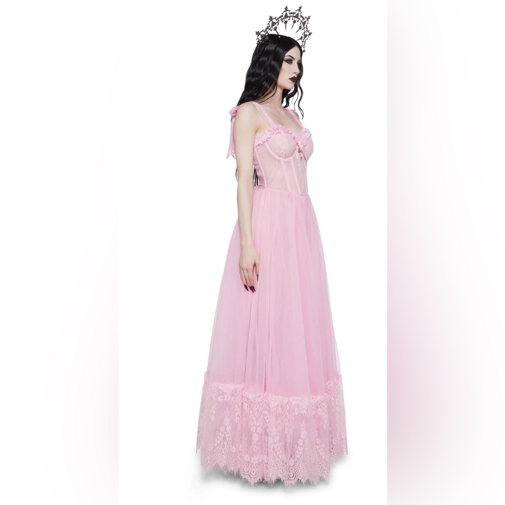 NWT Widow Death Becomes Her Goth Gown in Pink Lace Sz M - Picture 16 of 16